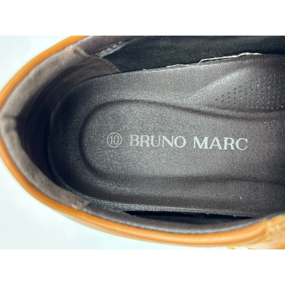 Bruno Marc Men's Brown Leather Lace-Up Casual Derby Shoes Size 10